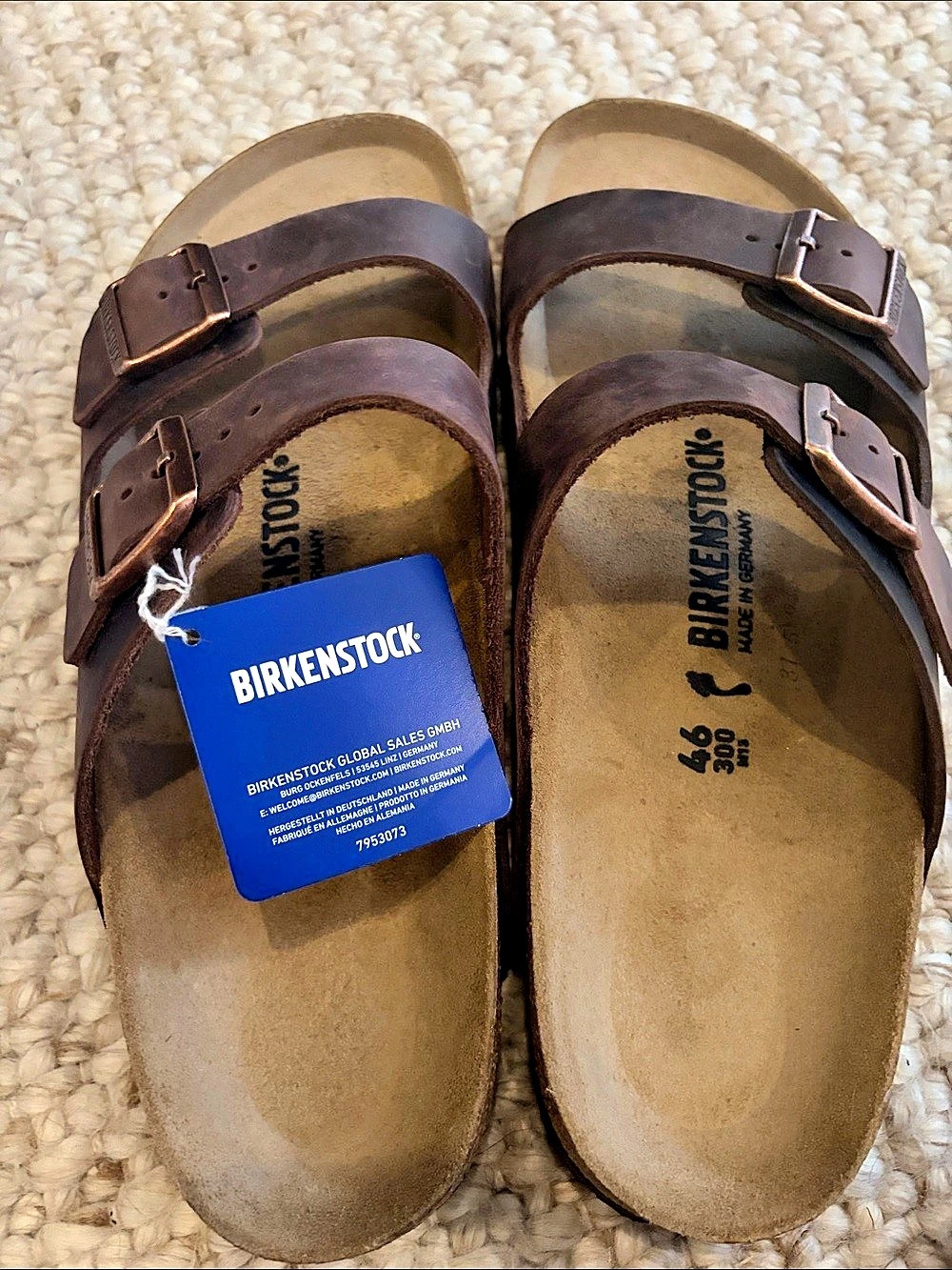 Birkenstock Arizona BS Habana Sandals Brown EU 46 (NWT)
